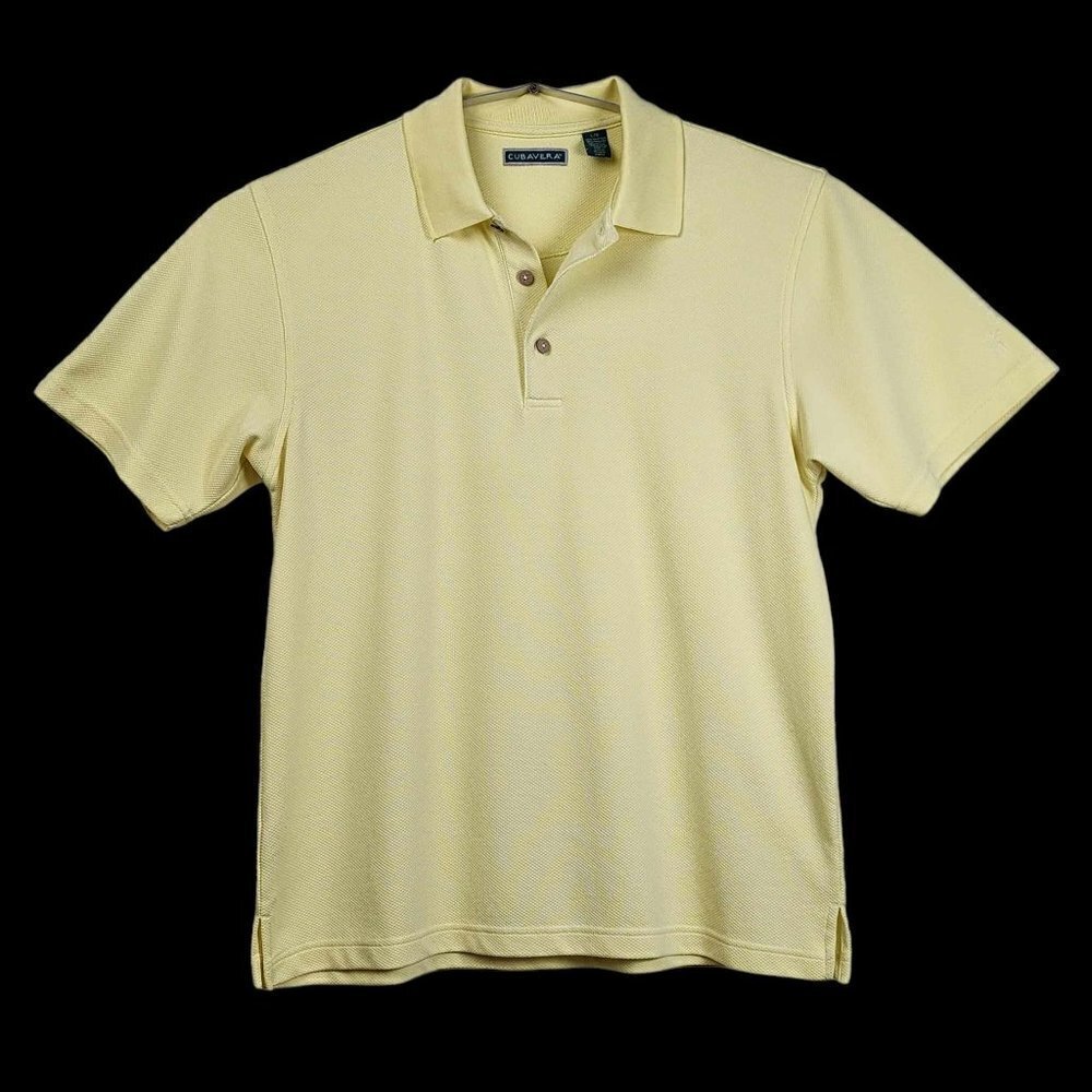 Cubavera‎ polo short sleeved, large shirt, lemon yellow